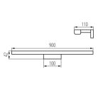 Kanlux 15W, 1450 lm, IP44, 4000K, fehér színű, alumínium házas, 110x900 mm, természetes fehér tükörvilágító, ASTEN
