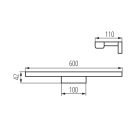 Kanlux 12W, 1010 lm, 4000K, IP44, króm színű, alumínium házas, 110x600 mm, természetes fehér tükörvilágító, ASTEN