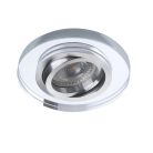 Kanlux 30°-os szögben állítható, Ø95 mm, GU10, IP20, ezüst színű, üveg házas, kerek spot lámpa keret, MORTA DT