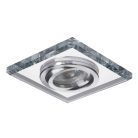Kanlux 30°-os szögben állítható, 90x90 mm, GU10, IP20, ezüst színű, üveg házas, szögletes spot lámpa keret, MORTA DT