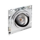 Kanlux 30°-os szögben állítható, 90x90 mm, GU10, IP20, ezüst színű, üveg házas, szögletes spot lámpa keret, MORTA DT