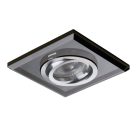 Kanlux 30°-os szögben állítható, 90x90 mm, GU10, IP20, fekete színű, üveg házas, szögletes spot lámpa keret, MORTA DT