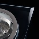 Kanlux 30°-os szögben állítható, 90x90 mm, GU10, IP20, fekete színű, üveg házas, szögletes spot lámpa keret, MORTA DT