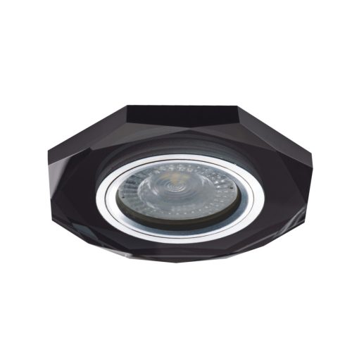Kanlux 90x98 mm, GU10, IP20, fekete színű, üveg házas, nyolcszög alakú spot lámpa keret, MORTA OCT