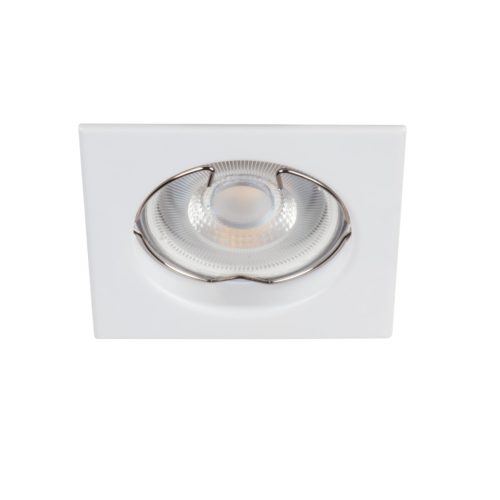 Kanlux 12V/220V, GU10, 76x76 mm, matt fehér, acél házas mennyezeti spot lámpatest, ALOR DSL