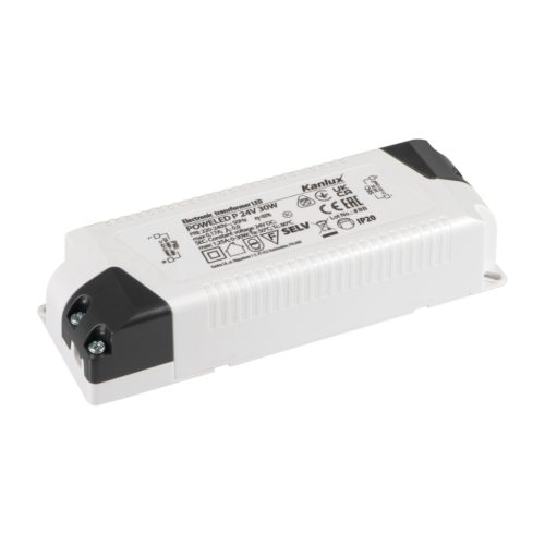 Kanlux, 24 V stabilizált LED tápegység 30 W, POWELED P 24V 30W - LED szalagokhoz ideális, rövidzárlat védelemmel, 2 év garanciával​