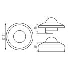 Kanlux PIR mozgásérzékelő SENTO-O-WT-B/B, fekete, műanyag, 111 mm – 3xPIR jelenlétérzékelő, H360 érzékelési szög, IP44/20, 2000VA kapcsolható teljesítmény