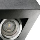 Kanlux 65/45 fokban állítható mennyezeti spot lámpatest GU10 foglalattal, 85x143, szögletes alakú, fekete, alumínium, STOBI