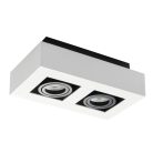 Kanlux 65/45 fokban állítható mennyezeti spot lámpatest GU10 foglalattal, 85x143, szögletes alakú, fehér, alumínium, STOBI