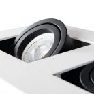 Kanlux 65/45 fokban állítható mennyezeti spot lámpatest GU10 foglalattal, 85x143, szögletes alakú, fehér, alumínium, STOBI
