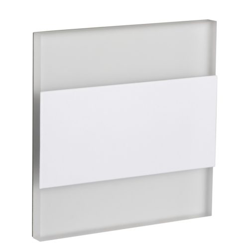 Kanlux 0,8W, 15 lm, 12V, 6500K, 75x75 mm hideg fehér süllyeszthető szögletes rozsdamentes acél lépcsővilágító - 50 000 h élettartam