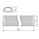 Kanlux 2xG13, 153x1250 mm, fehér, acél házas linerális lámpatest, MEBA 4LED - opál búrával