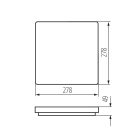 Kanlux 18W, 1700 lm, 4000K, IP54, 278x278 mm, fehér, műanyag házas, szögletes, természetes fehér mozgásérzékelős LED mennyezeti lámpatest, VARSO LED