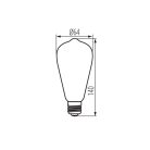 Kanlux 4W, 200 lm, 1800K, E27, A64, LED fényforrás, ST64 LED