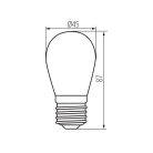 Kanlux 0,9W, 75 lm, E27, A45, színes, zöld LED fényforrás, ST45 LED