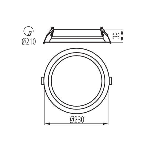 Kanlux 29,4W, 3000-4500K, 2970-3160 lm, CCT, IP44/20, Ø230 mm, alumínium házas LED spot lámpatest, TIBERI - 50 000 h élettartam
