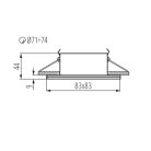 Kanlux GU10, IP44/20, 83x83 mm, fehér, alumínium házas, szögletes mennyezeti spot lámpatest, QULES