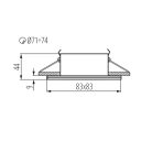 Kanlux GU10, IP44/20, 83x83 mm, matt króm, alumínium házas, szögletes mennyezeti spot lámpatest, QULES