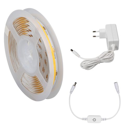 Kanlux 8W/m, 220-240V, 4000K 3m, COB LED IP00, 1710lm/m természetes fehér, beltéri folyamatos LED szalag készlet, öntapadós
