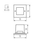 Kanlux 0,6W, 10 lm, 4000K, IP 54, 70x70 mm, természetes fehér süllyeszthető LED járda- és kültéri lépcsővilágító, TAXI SMD - 20 000 h élettartam