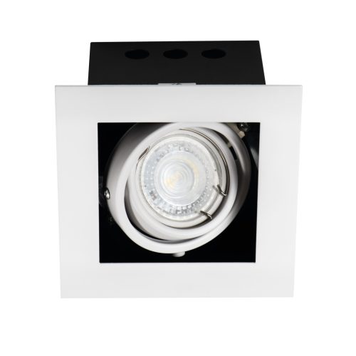 Kanlux GU10, 120x120 mm, fehér, acél házas, 30/30°-ban állítható mennyezeti spot lámpatest, MERIL DLP