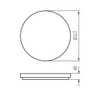Kanlux 24W, 2280 lm, 4000K, IP54, RA80, Ø327 mm, fehér, műanyag házas, kerek, természetes fehér mozgásérzékelős LED mennyezeti lámpatest, VARSO LED