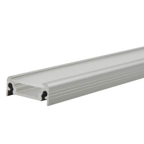 Kanlux 10x2000 mm lapos felületre szerelhető eloxált alumínium LED szalag profil, PROFILO D - max 10 mm széles LED szalaghoz