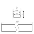 Kanlux 10x2000 mm szögletes felületre szerelhető eloxált alumínium LED szalag profil, PROFILO F - max 10 mm széles LED szalaghoz