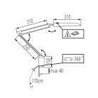 Kanlux 4,8W, 430 lm, 4000K, 460mm, 360°-ban forgatható, fehér, alumínium, természetes fehér íróasztali LED lámpa, HERON II - professzionális LED