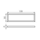 Kanlux ADTR 12030 SR kiemelő keret, ezüst, acél, 1200x300x45 mm – LED panel kiemeléshez