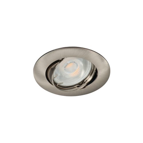 Kanlux Gx5,3, 12V, IP20, Ø82 mm, matt króm, alumínium házas, kerek, 15°-ban állítható mennyezeti spot lámpatest, VIDI