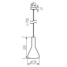 Kanlux mennyezeti függő lámpa, E27 foglalattal, Ø174 mm, természetes beton hatású, gipszöntvény, ETISSA - loft stílusú, minimalista