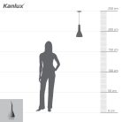 Kanlux mennyezeti függő lámpa, E27 foglalattal, Ø174 mm, természetes beton hatású, gipszöntvény, ETISSA - loft stílusú, minimalista