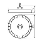 Kanlux 150W, 25500 lm, 4000K, 112x299 mm, IP65, természetes fehér kültéri csarnokvilágító LED lámpatest, HB PRO STRONG