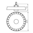 Kanlux 75-150W, 25500 lm, 4000K, 112x299 mm, IP65, természetes fehér kültéri csarnokvilágító LED lámpatest, HB PRO STRONG - állítható teljesítményű