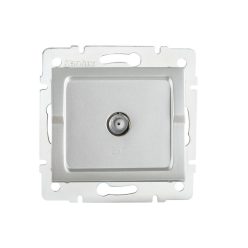   Kanlux, ezüst, fali süllyesztett F típusú antenna aljzat, LOGI 02-1301-043 sr – optimális SAT jel átviteléhez
