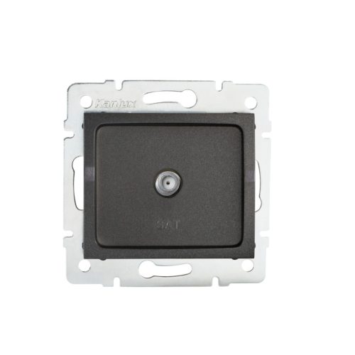 Kanlux, grafit, fali süllyesztett F típusú antenna aljzat, LOGI 02-1301-041 gr – optimális SAT jel átviteléhez