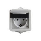 Kanlux 16A, 250V, 72x72 mm, fekete, IP54 védett Schuko aljzat, TEKNO – kültéri szerelvény