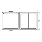 Kanlux 10AX/16A, 72x136 mm, szürke, IP54 kettős kapcsoló + aljzat, TEKNO – kültéri szerelvény