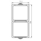 Kanlux 10A/16A, 72x136 mm, szürke, IP54 egyes kapcsoló + aljzat (függőleges), TEKNO – kültéri szerelvény