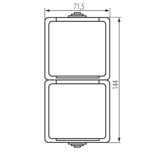 Kanlux 10A/16A, 72x136 mm, szürke, IP54 egyes kapcsoló + aljzat (függőleges), TEKNO – kültéri szerelvény