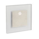 Kanlux 0,8W, 14 lm, 12V, 4000K, 75x75 mm természetes fehér süllyeszthető szögletes rozsdamentes acél mozgásérzékelős lépcsővilágító - 50 000 h élettartam