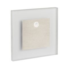   Kanlux 0,8W, 14 lm, 12V, 4000K, 75x75 mm természetes fehér süllyeszthető szögletes rozsdamentes acél mozgásérzékelős lépcsővilágító - 50 000 h élettartam