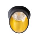 Kanlux GU10, Ø68 mm, fekete/arany színű, alumínium házas, henger alakú spot lámpa keret, SPAG