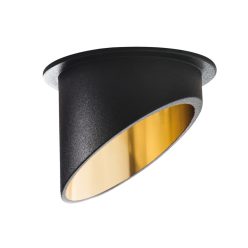   Kanlux GU10, Ø68 mm, fekete/arany színű, alumínium házas, félkúp alakú spot lámpa keret, SPAG