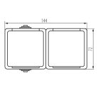 Kanlux 16A/250V AC, 72x144 mm, fekete, dupla francia csatlakozóaljzat, TEKNO 05-1254-141 cz – két eszköz csatlakoztatásához
