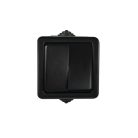 Kanlux 10AX/250V AC, 72x72 mm, fekete, csillárkapcsoló, TEKNO 05-1010-141 cz – két lámpa/csoport független vezérléséhez