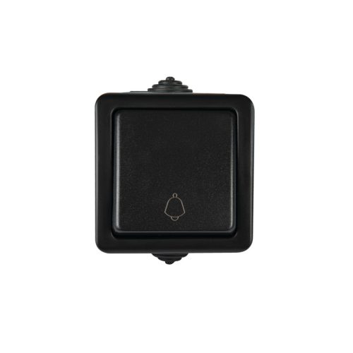 Kanlux 10AX/250V AC, 72x72 mm, fekete, nyomókapcsoló, TEKNO 05-1021-141 cz – csengő, világítás vagy egyéb eszköz vezérléséhez