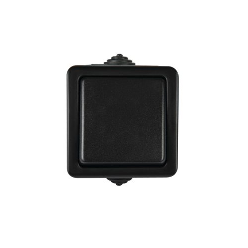 Kanlux 10AX/250V AC, 72x72 mm, fekete, oldalfali kapcsoló, TEKNO 05-1050-141 cz – egy lámpa/csoport vezérléséhez