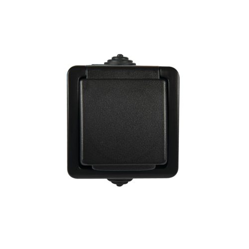 Kanlux 16A/250V AC, 72x72 mm, fekete, francia csatlakozóaljzat, TEKNO 05-1250-141 cz – egy eszköz csatlakoztatásához